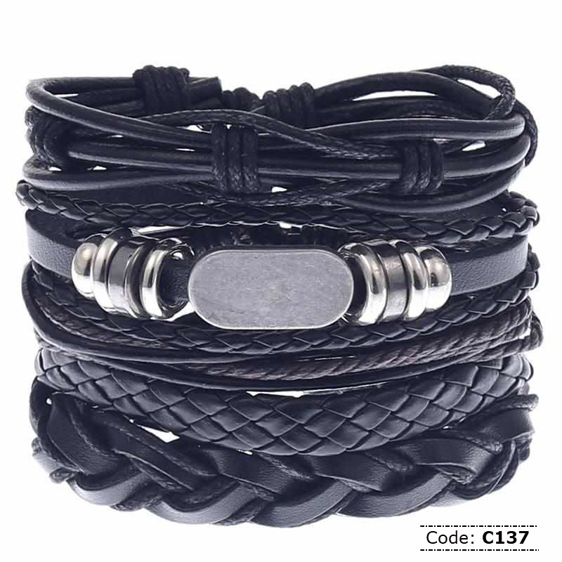 C137 Sprico 5Pcs/ Set Vintage hand-woven Bracelet for Men