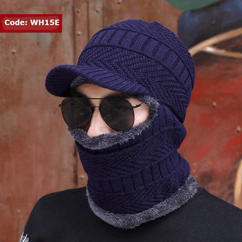 WH15 Knitted Winter Hat With Neck Warmer