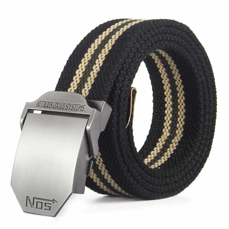 B132 NOS Casual Canvas Alloy Automatic Buckle Adjustable Belt