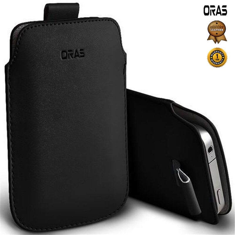 RA36K ORAS Genuine Leather Mobile Pouch with Pull Tab
