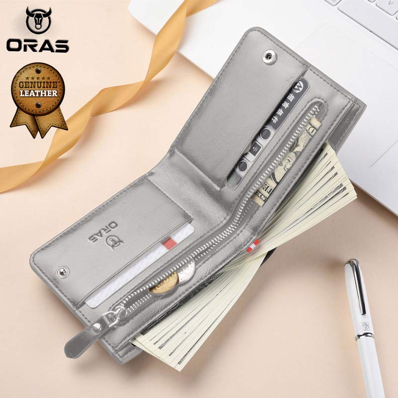 RA11G ORAS Genuine Leather Zipper Wallet