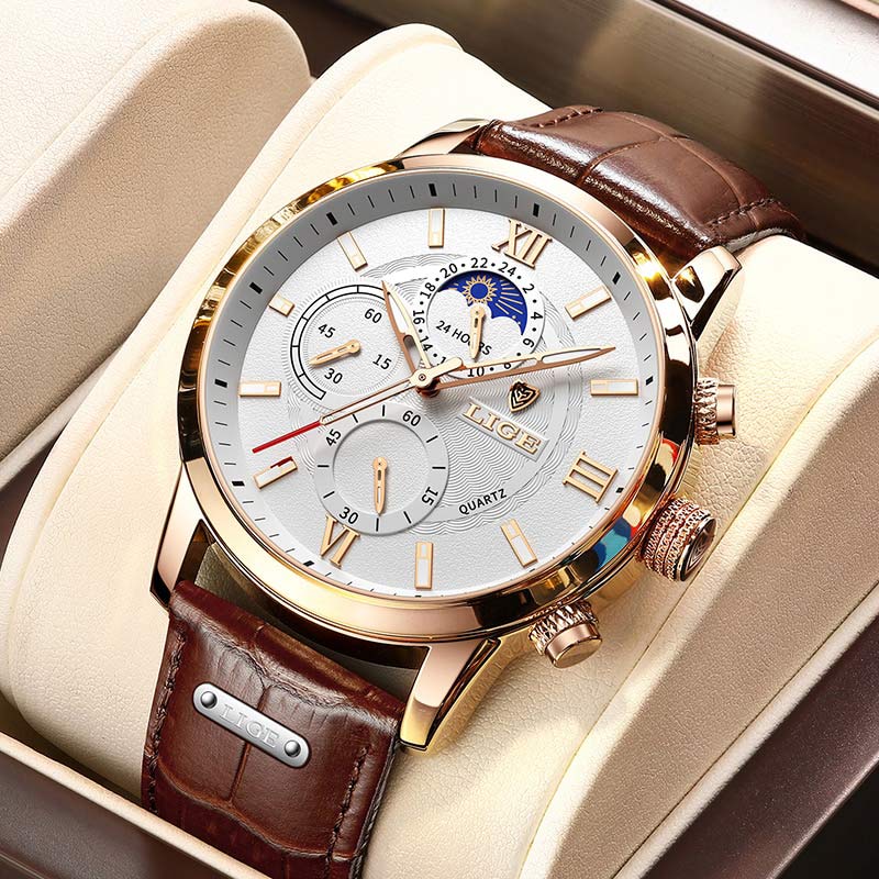 LG93W LIGE Luxury Chronograph Watch for Men