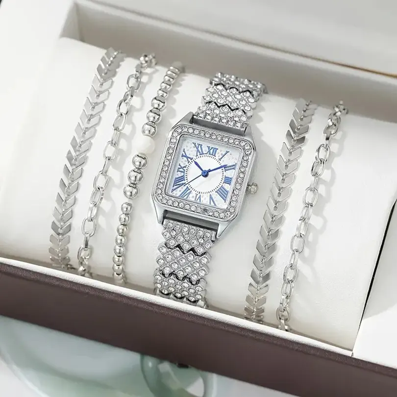 K1033 Luxury Elegant Watch With 5pcs Bracelet For Women