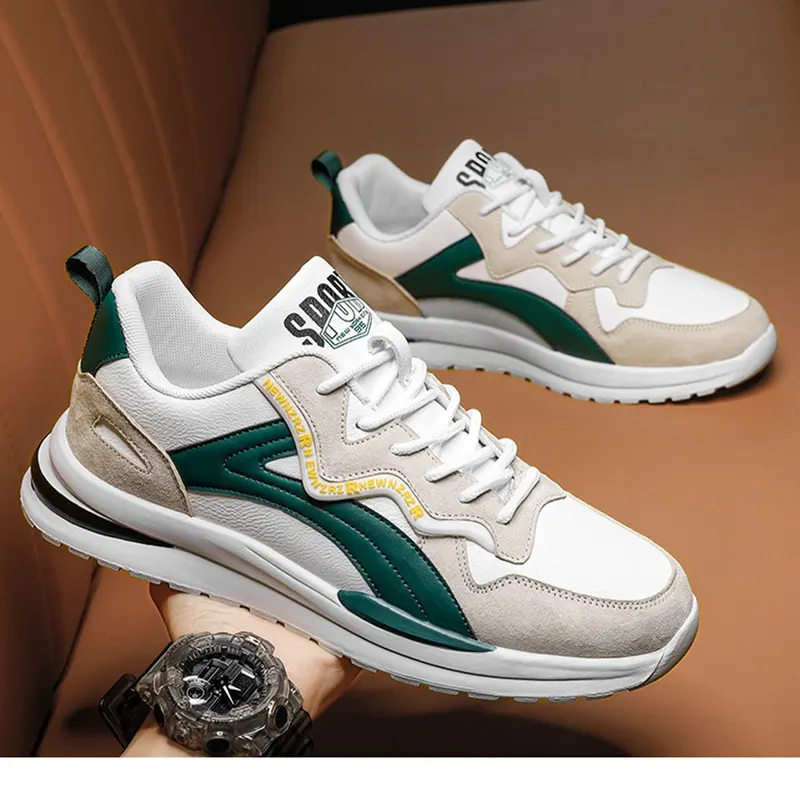 Z1011  Men's Breathable White Sneakers: Trendy &amp; Versatile