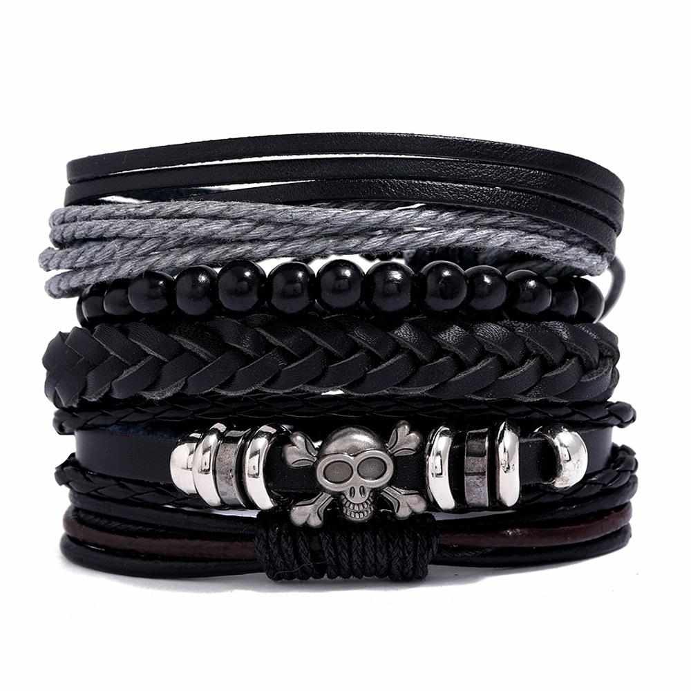 C144 Sprico 5Pcs/ Set Vintage Handmade Bracelet for Men