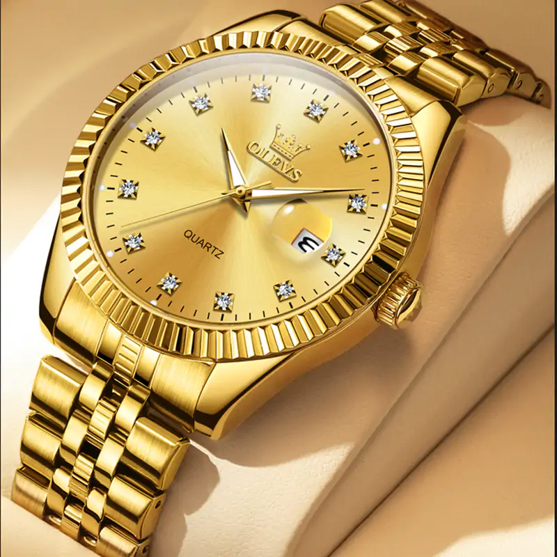 E74G OLEVS 5526 Luxury Diamond Quartz Watch for Men